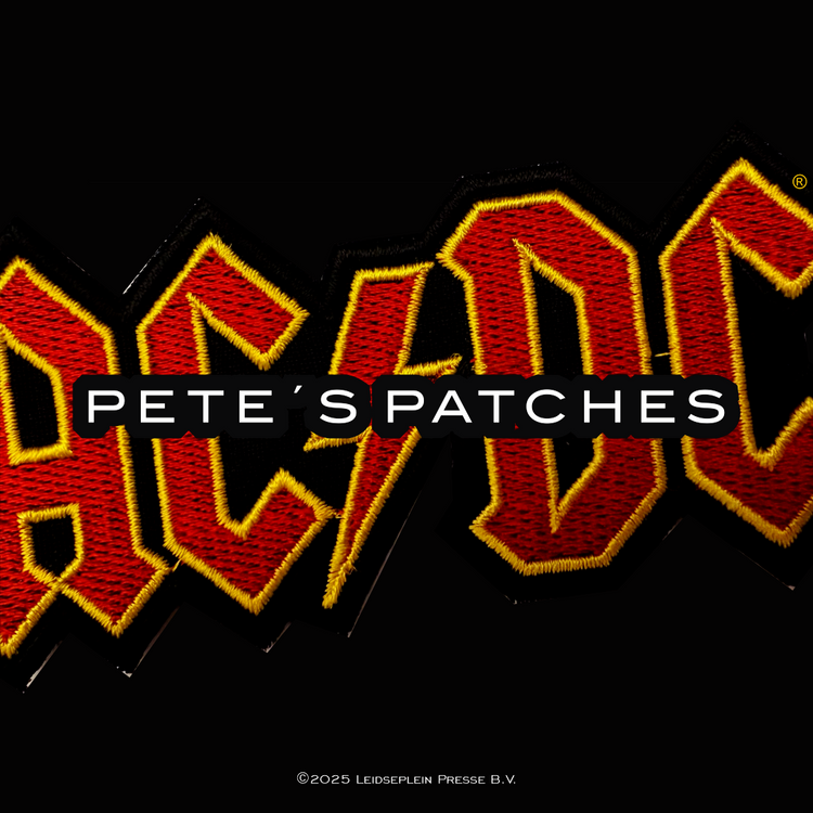 AC/DC patch on a black background.