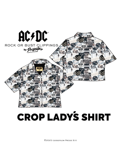 Visualization of a high-quality crop top from AC/DC Rock or Bust. Not cheap merchandise, but high quality. 